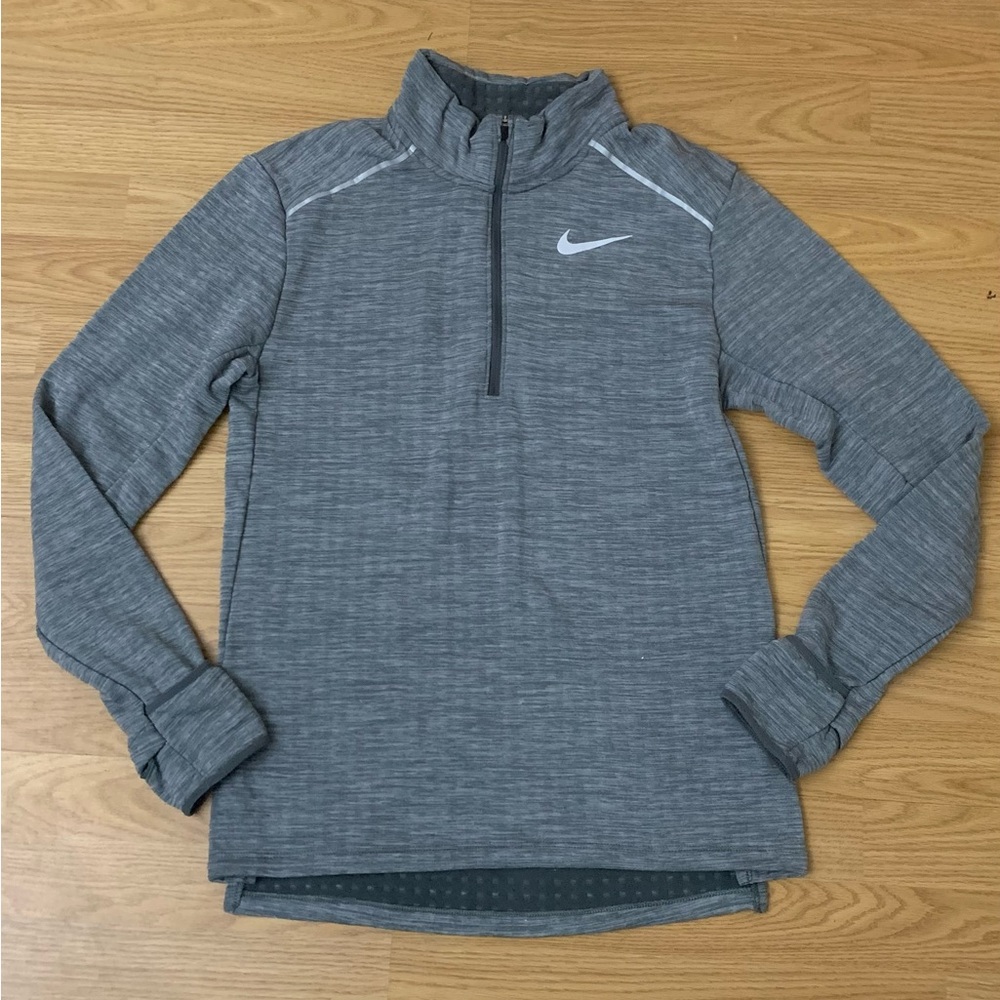 Nike Quarter Zip Running Heather Gray Performance Jacket Size Small Men’s